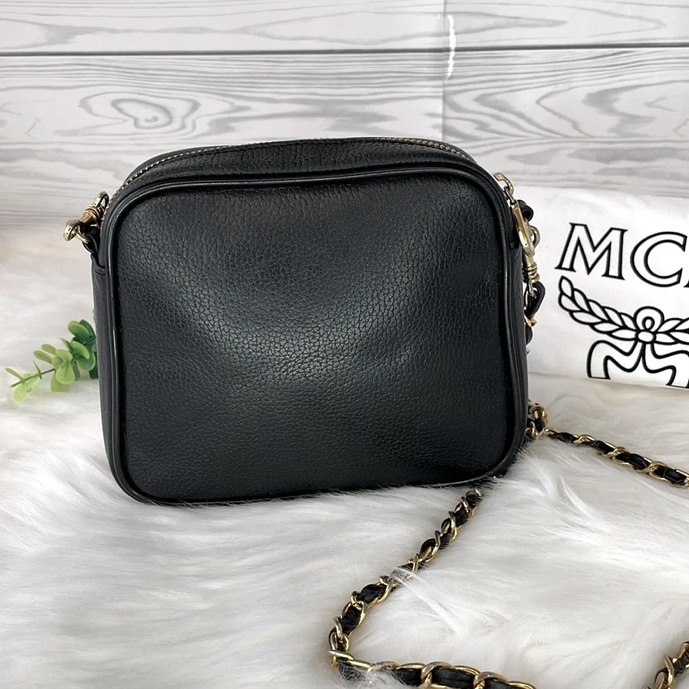 MCM Black‎ Leather Chain Strap Shoulder Bag